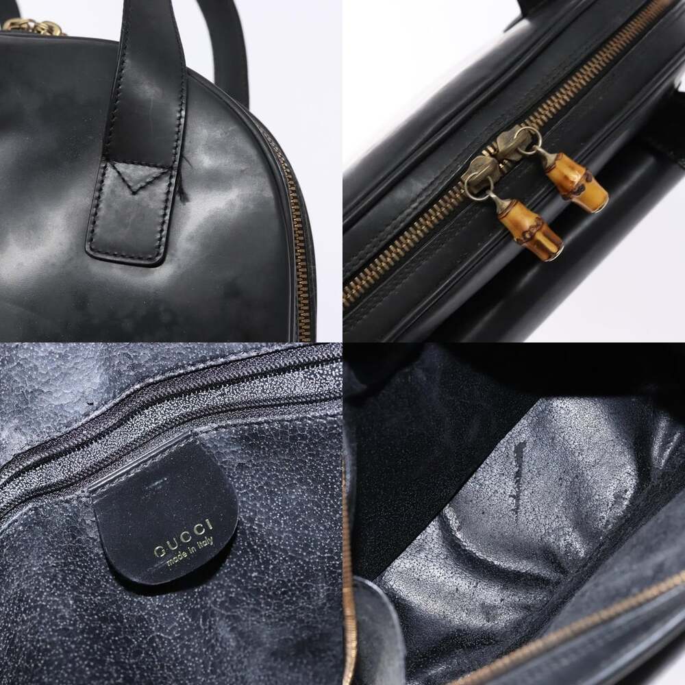GUCCI Shoulder Bag Leather Black Gold 001 3444 001 3444 - Picture 11 of 13